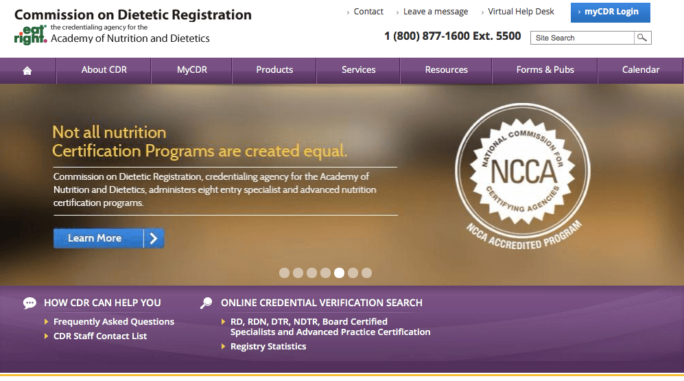 Link to the Commission on Dietetic Registration Link to the Commission on Dietetic Registration