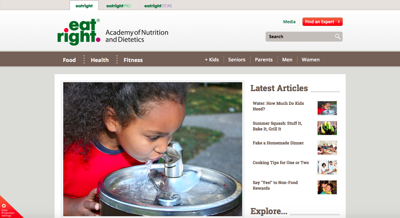 Link to the Academy of Nutrition and Dietetics Link to the Academy of Nutrition and Dietetics