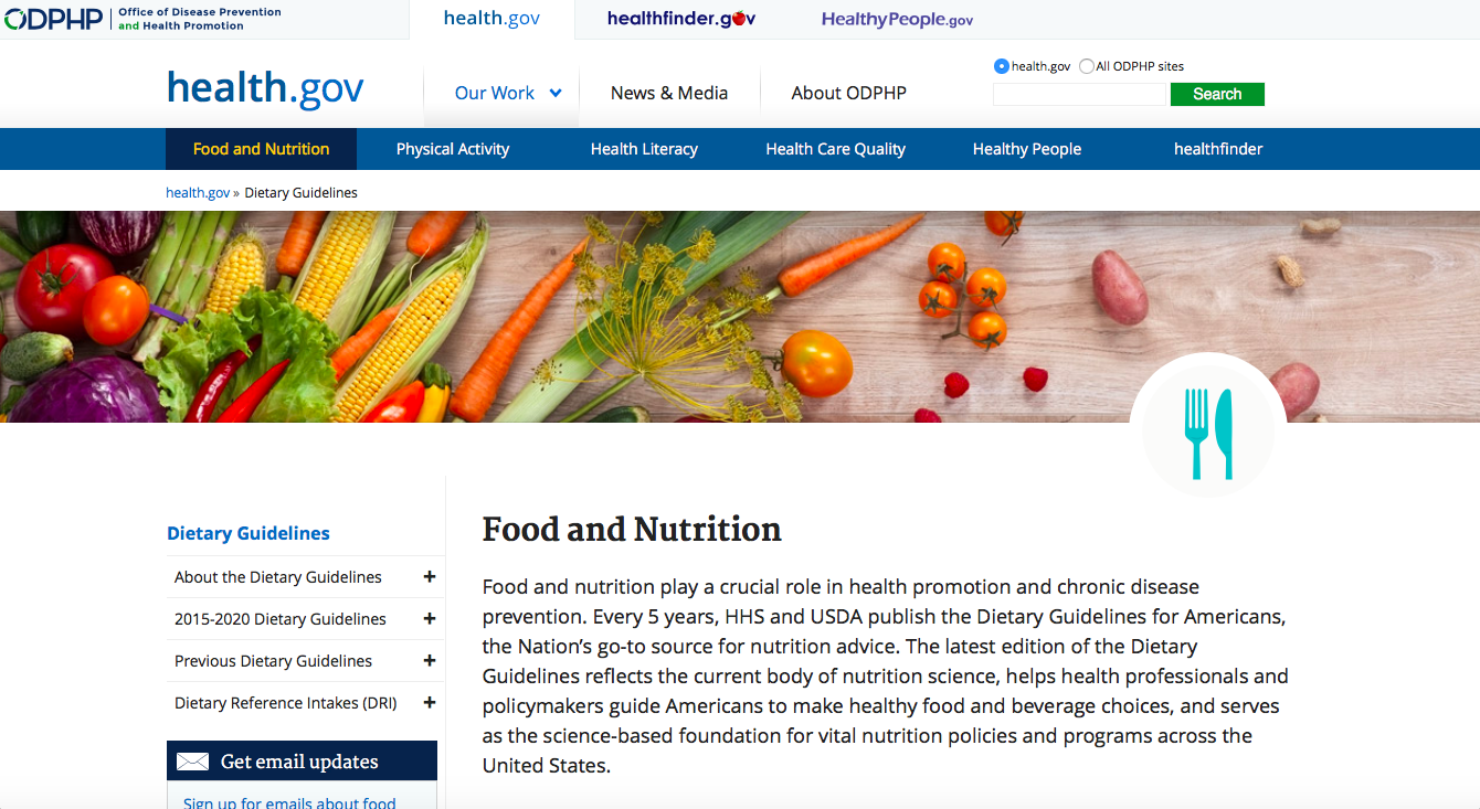 Link to Dietary Guidelines for Americans Link to Dietary Guidelines for Americans