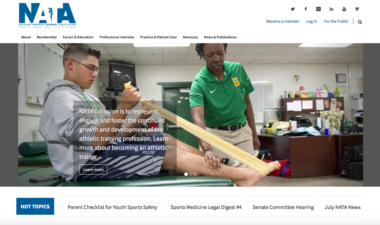 Link to National Athletic Trainers Association Link to National Athletic Trainers Association