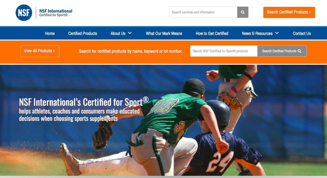 Link to NSF Certified for Sport Link to NSF Certified for Sport