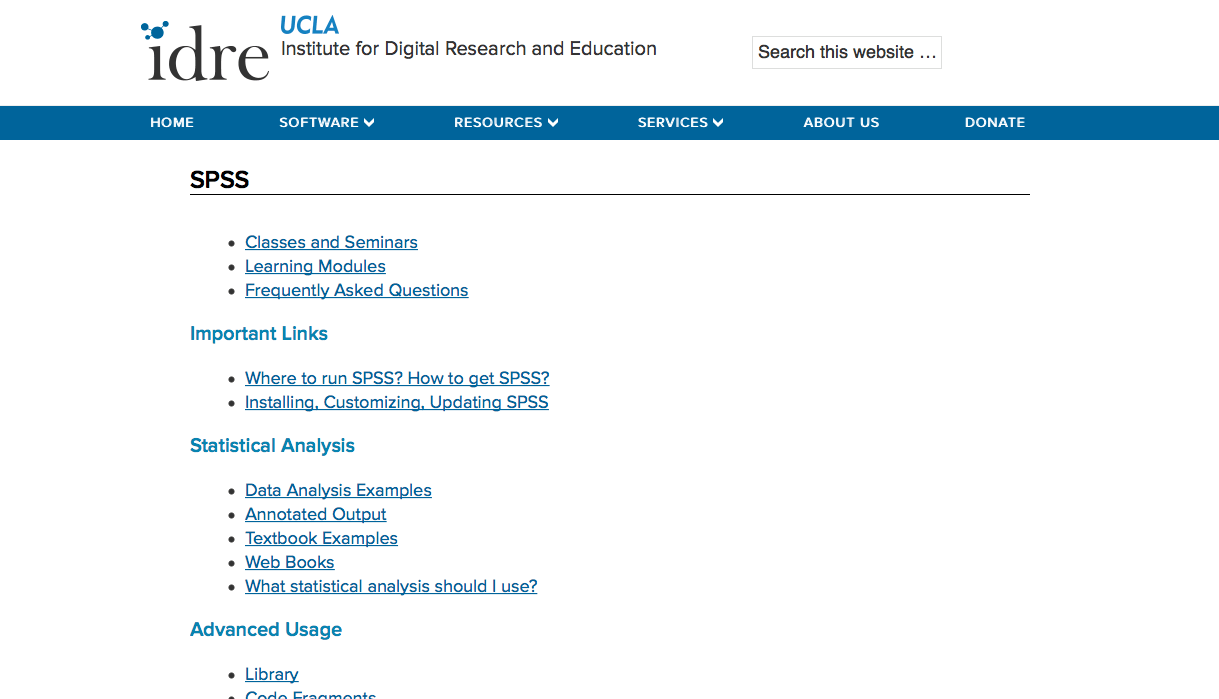 Link to UCLA IDRE SPSS Guide Link to UCLA IDRE SPSS Guide