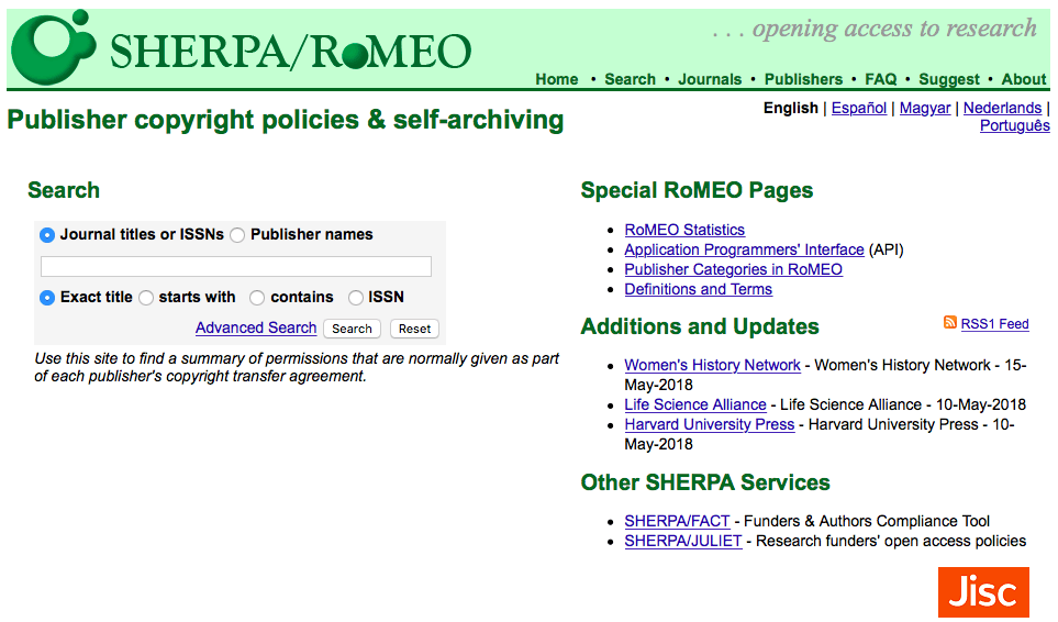 Link to SHERPA/RoMEO Link to SHERPA/RoMEO