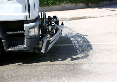 Truck Washing The Road — Water Cartage in Morisset, NSW
