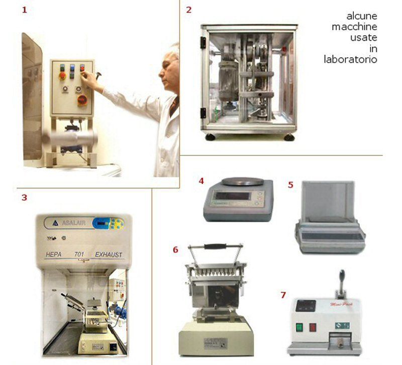 alcune macchine usate in laboratorio