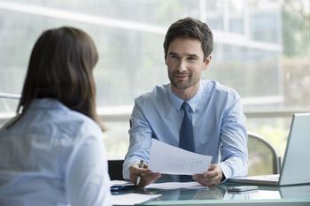 an executive explaining the invoice