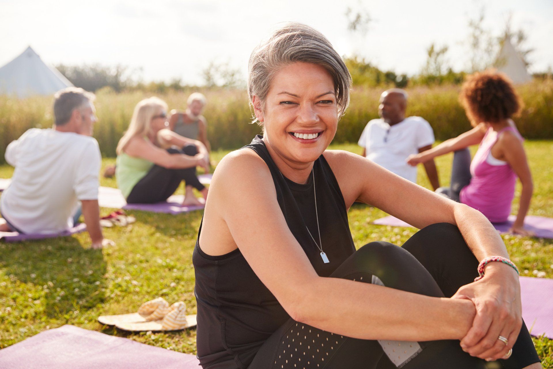 Adult Woman Having Allergy At The Park — Hot Springs, AR — Jackson Allergy & Asthma Clinic
