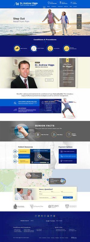 Dr Andrew Higgs, Foot & Ankle Surgeon recent website design