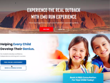 A website that says experience the real outback with emu run experience