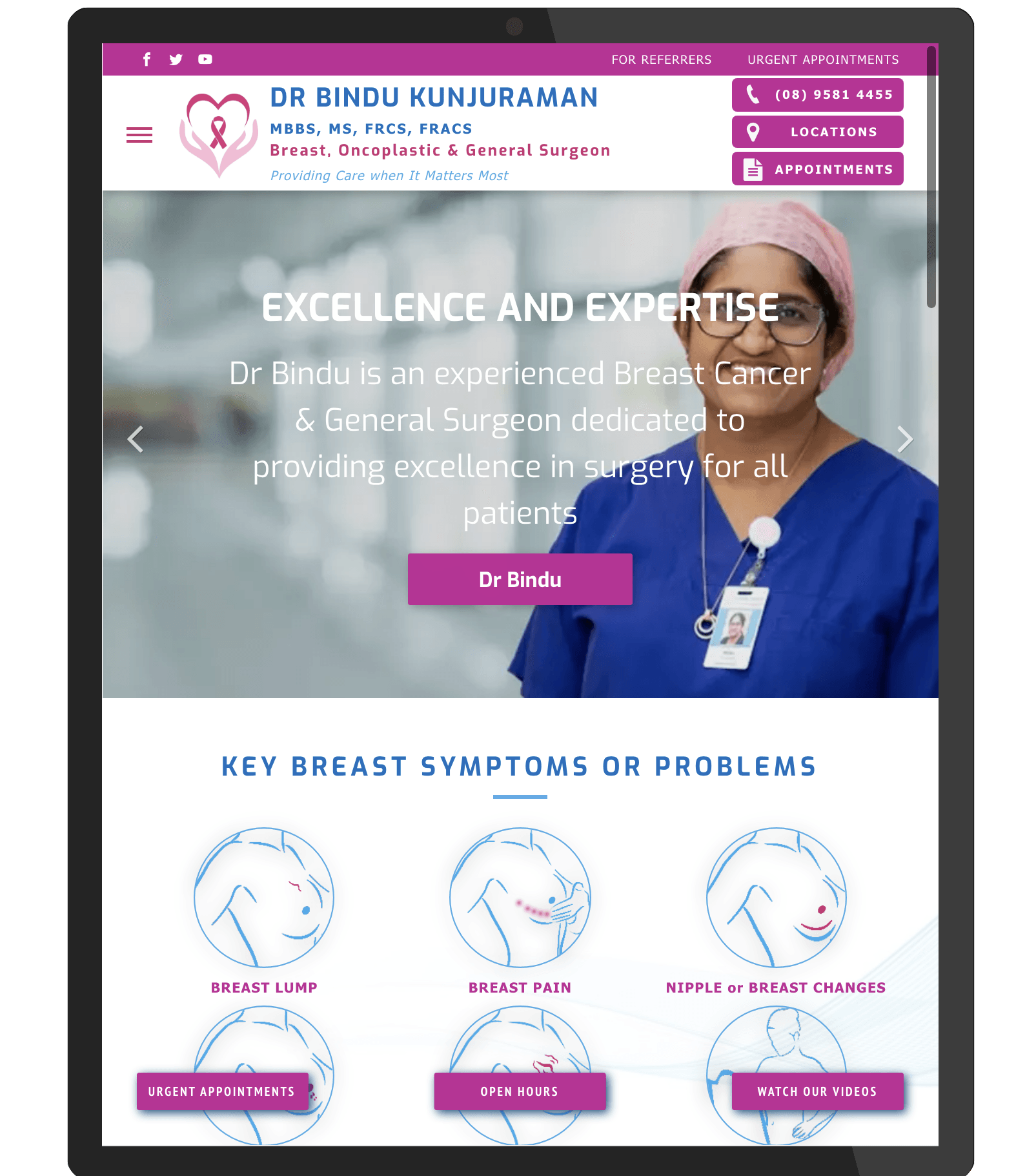 Custom Design for a General Surgeon, Pert, iPad Version