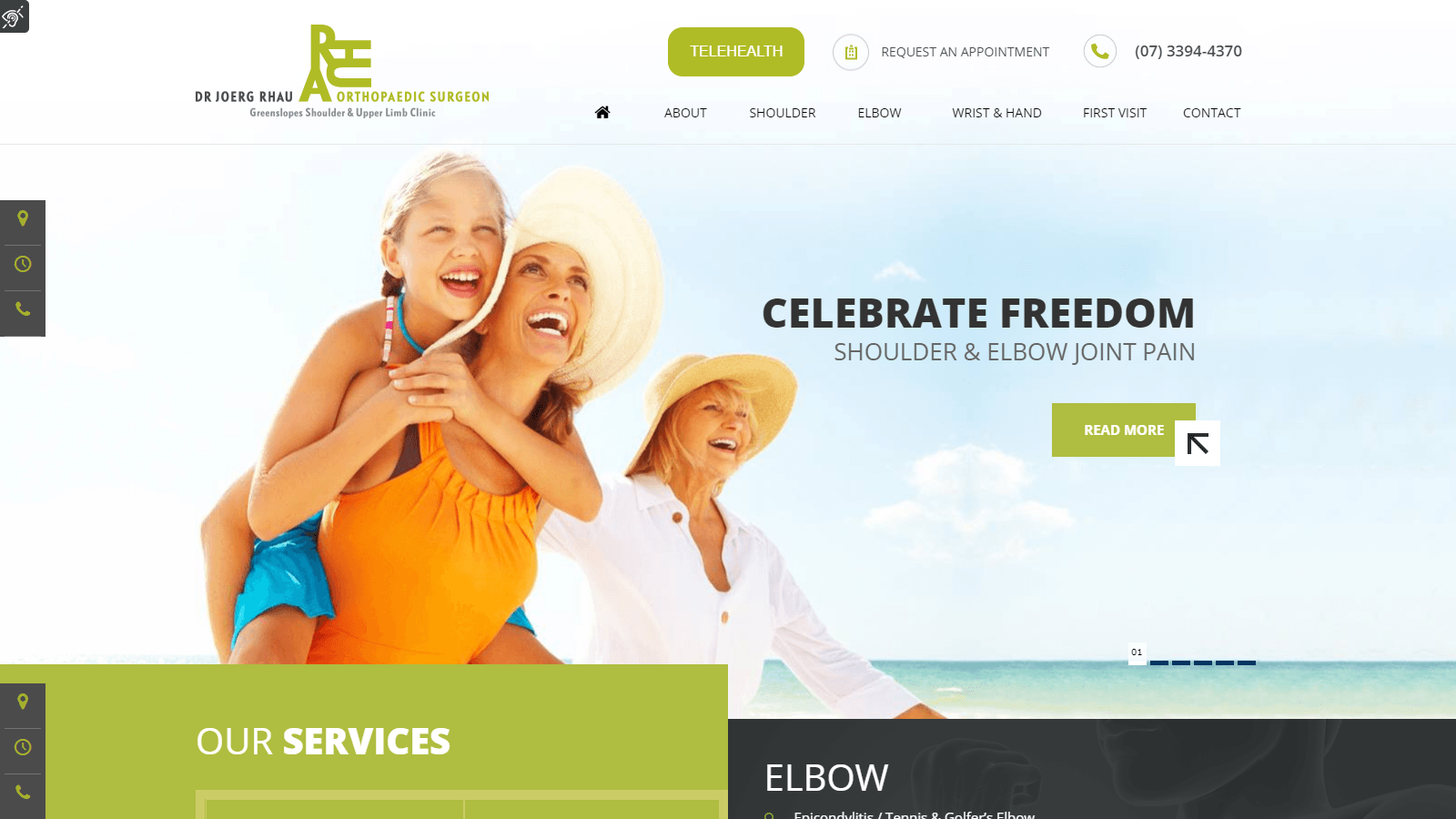 Shoulder & Upper Limb Clinic Website Design