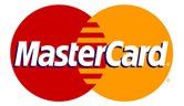 A red and orange mastercard logo on a white background.