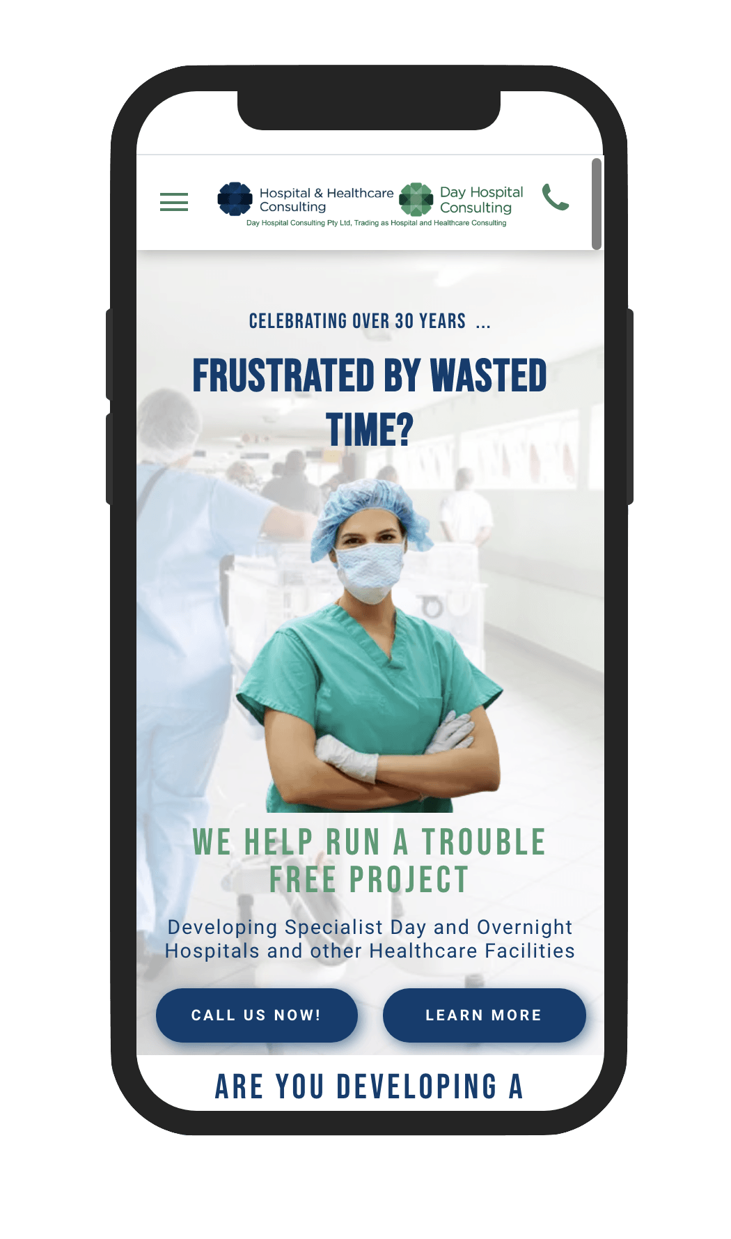 Custom Design Medical Consulting Firm Brisbane, iPad version