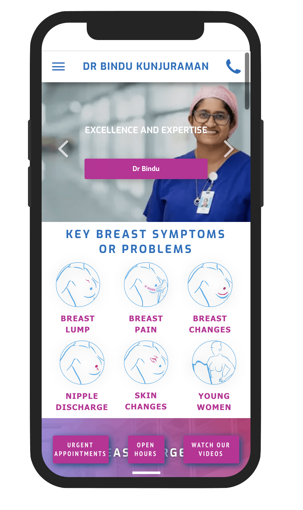 Custom Design for a General Surgeon, Pert, Mobile  Version