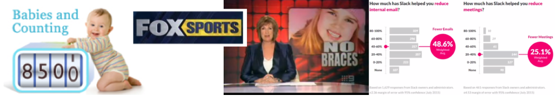 A baby is crawling next to a fox sports logo