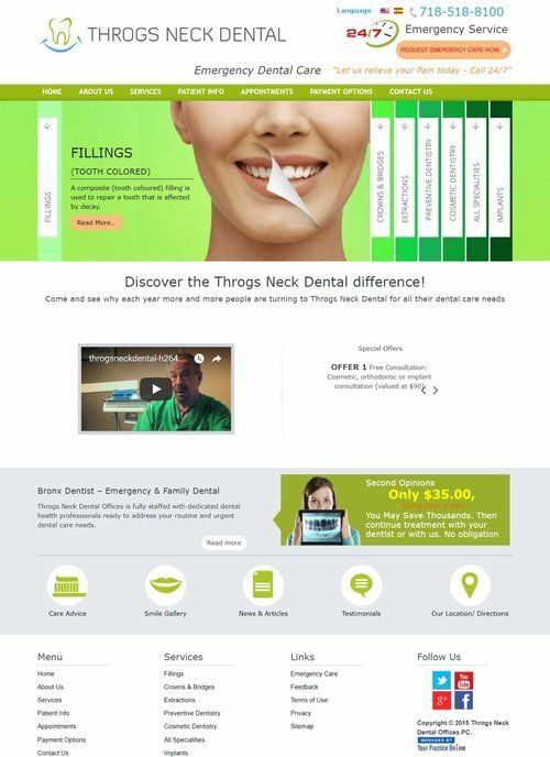 Throgs Neck Dental, dental website design