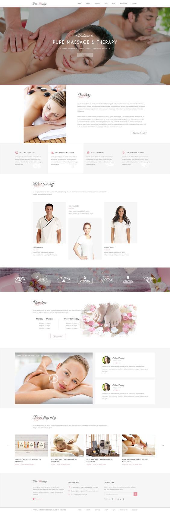 Pure Massage & Therapy website design