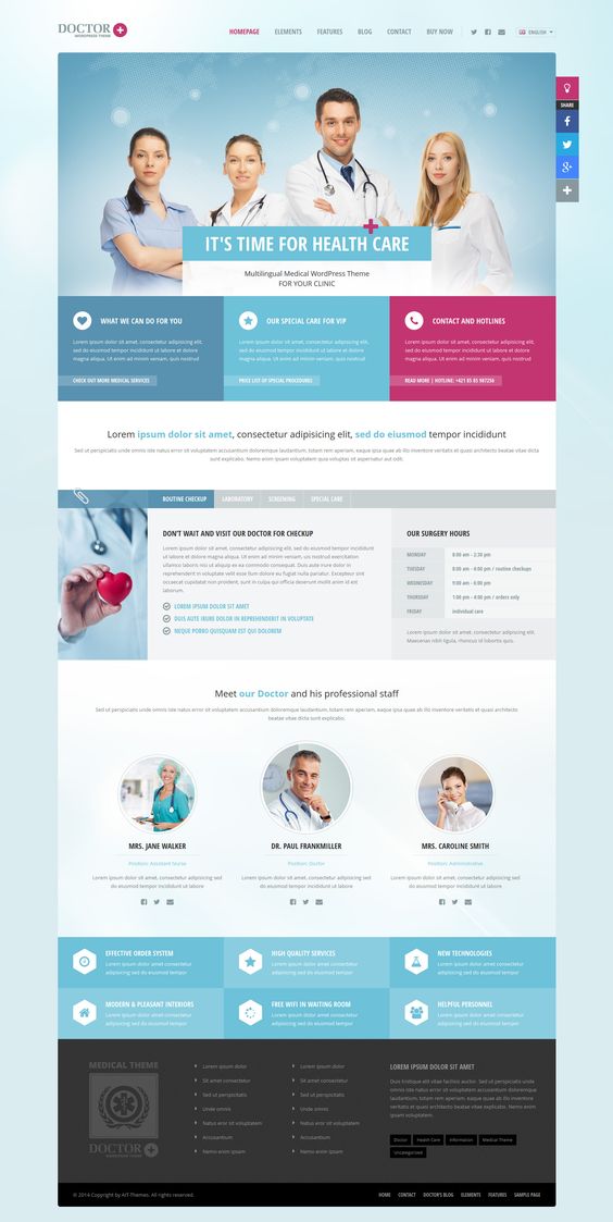 Medical Theme Doctors website design