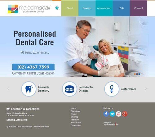 Malcomdeall Studio Smile Dental, dental website design