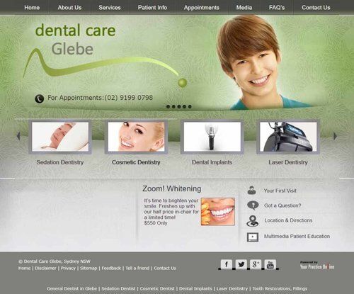 Dental Care Glebe, dental website design