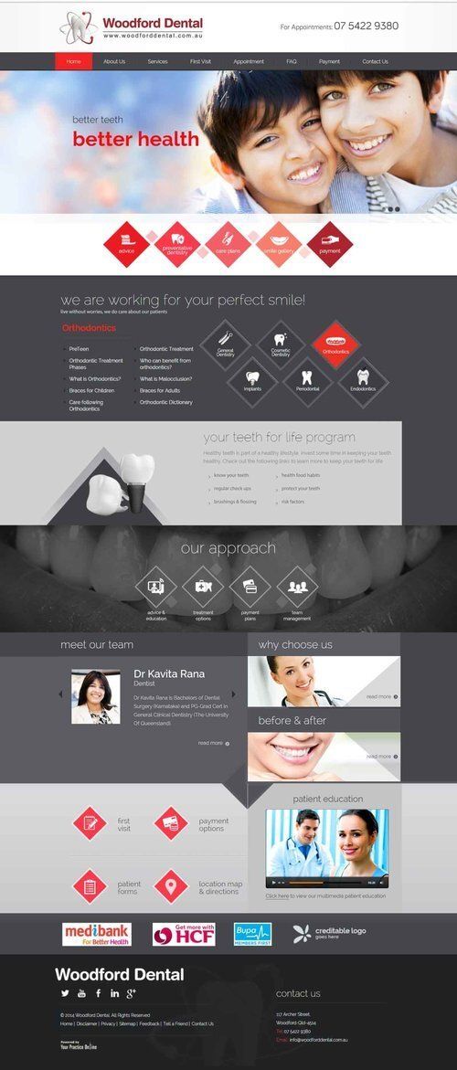 Woodford Dental, dental website design
