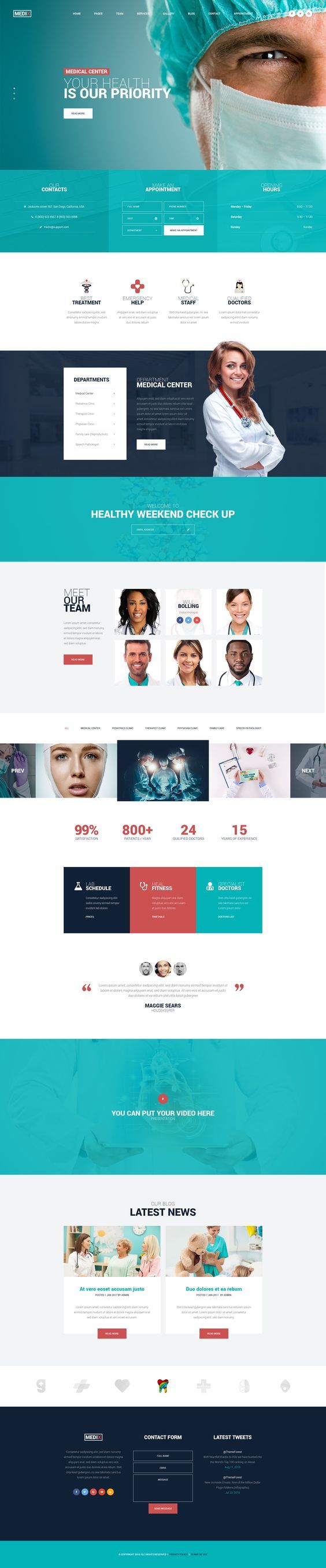 A surgeon wearing a surgical cap and mask is on a website.