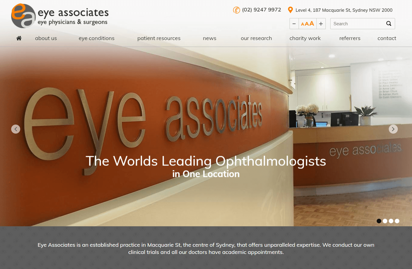 Sydney Eye Surgeons Website Design