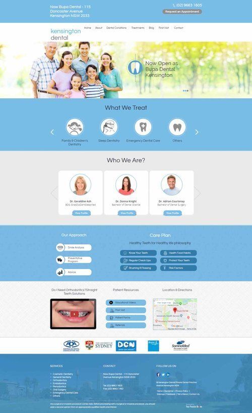 Kensington Dental, dental website