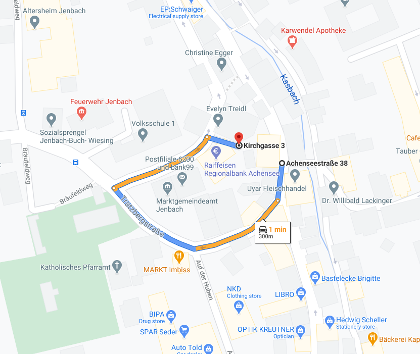 Schnellster Weg zum Parkplatz - Bild Google Maps