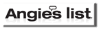 Angie's List logo in black text, with a small speech bubble over the