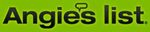 Angie's List logo with black text and speech bubble on green background.