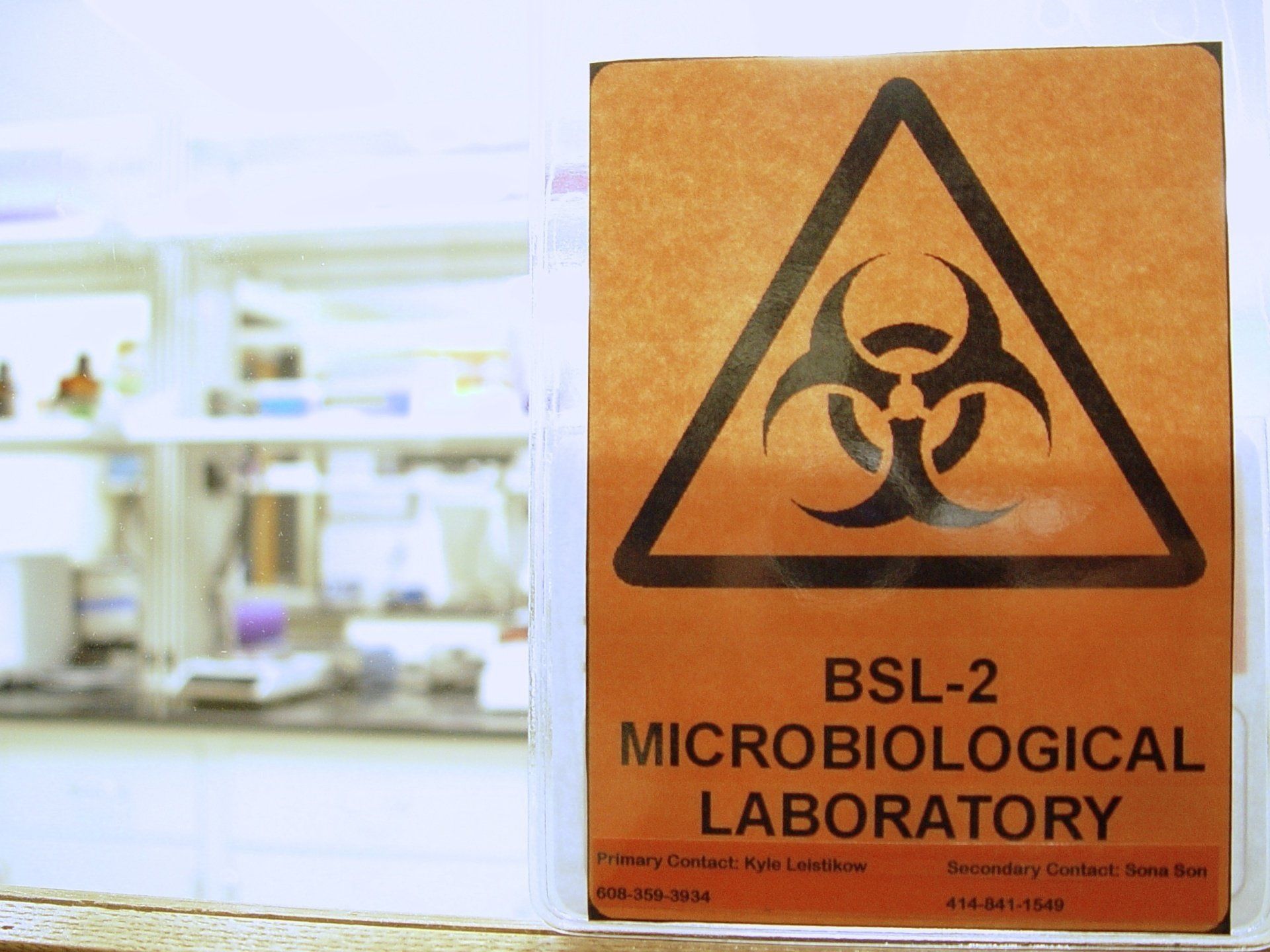 Biohazard sign reading 