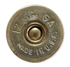 Shotgun shell base with markings: 12 GA, Made in U.S.A., and a logo.