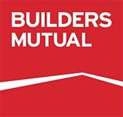 Builders Mutual logo on a red background with a white roofline graphic.