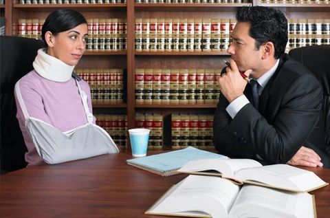 A professional talking with his client
