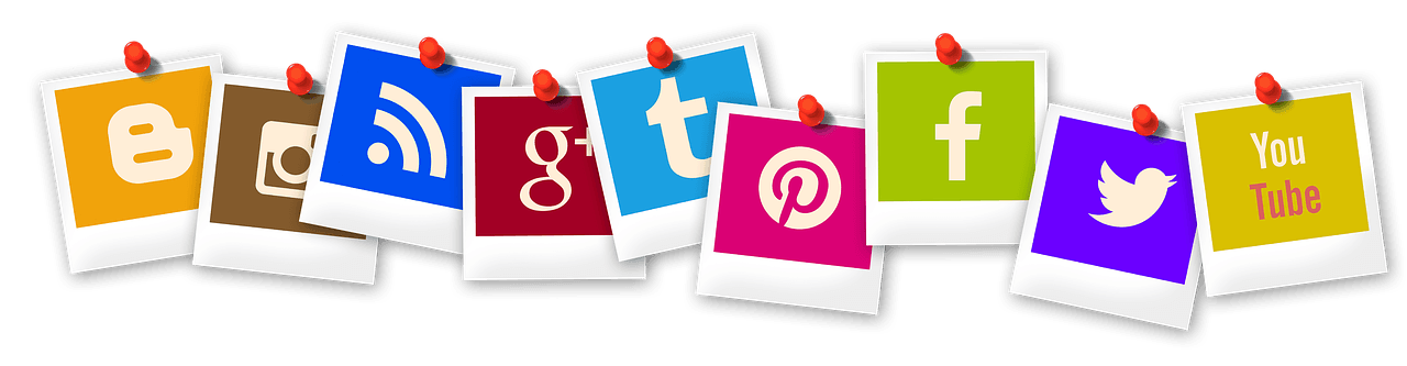 pinned pictures of social media icons