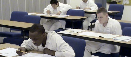 PTF inmates studying for re-entry test PTF inmates studying for re-entry test
