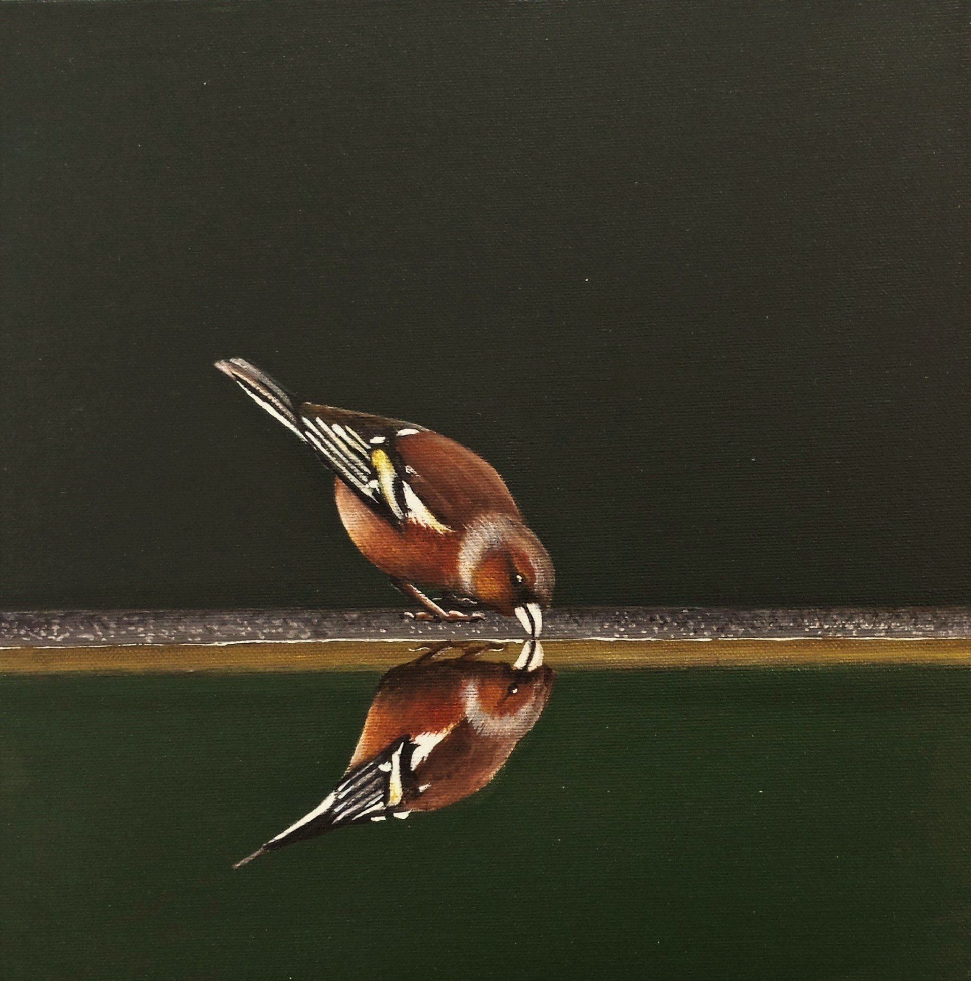 Stille drinker, acryl, 30 x 30 cm Stille drinker