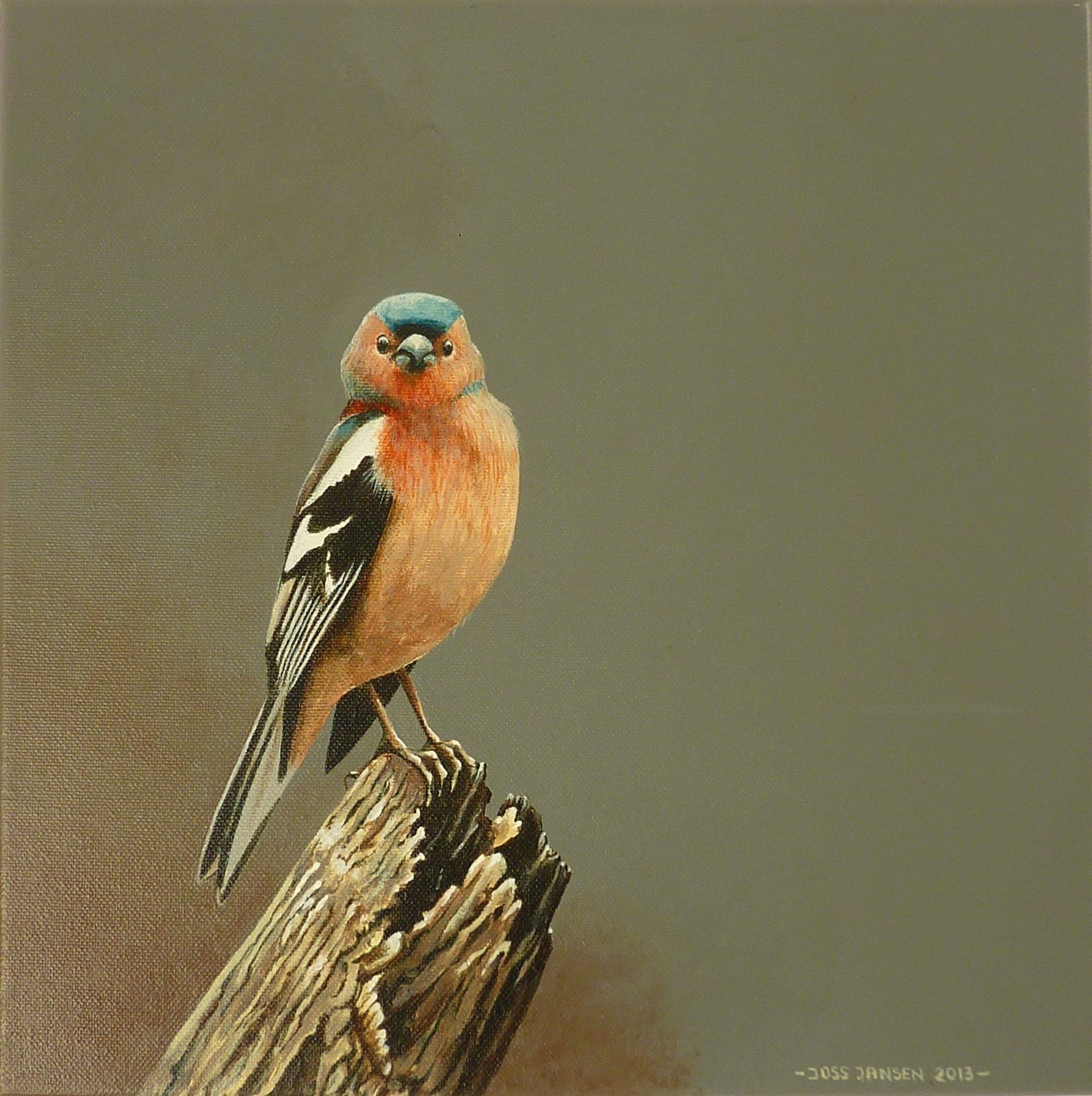 Vink, acryl, 30 x 30 cm. Verkocht Vink