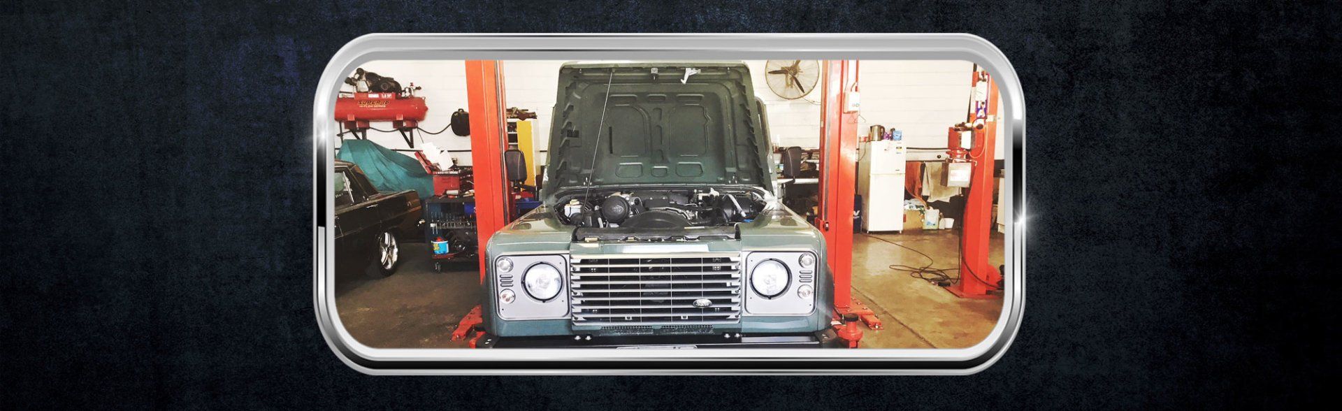 Four wheel drive with bonnet open