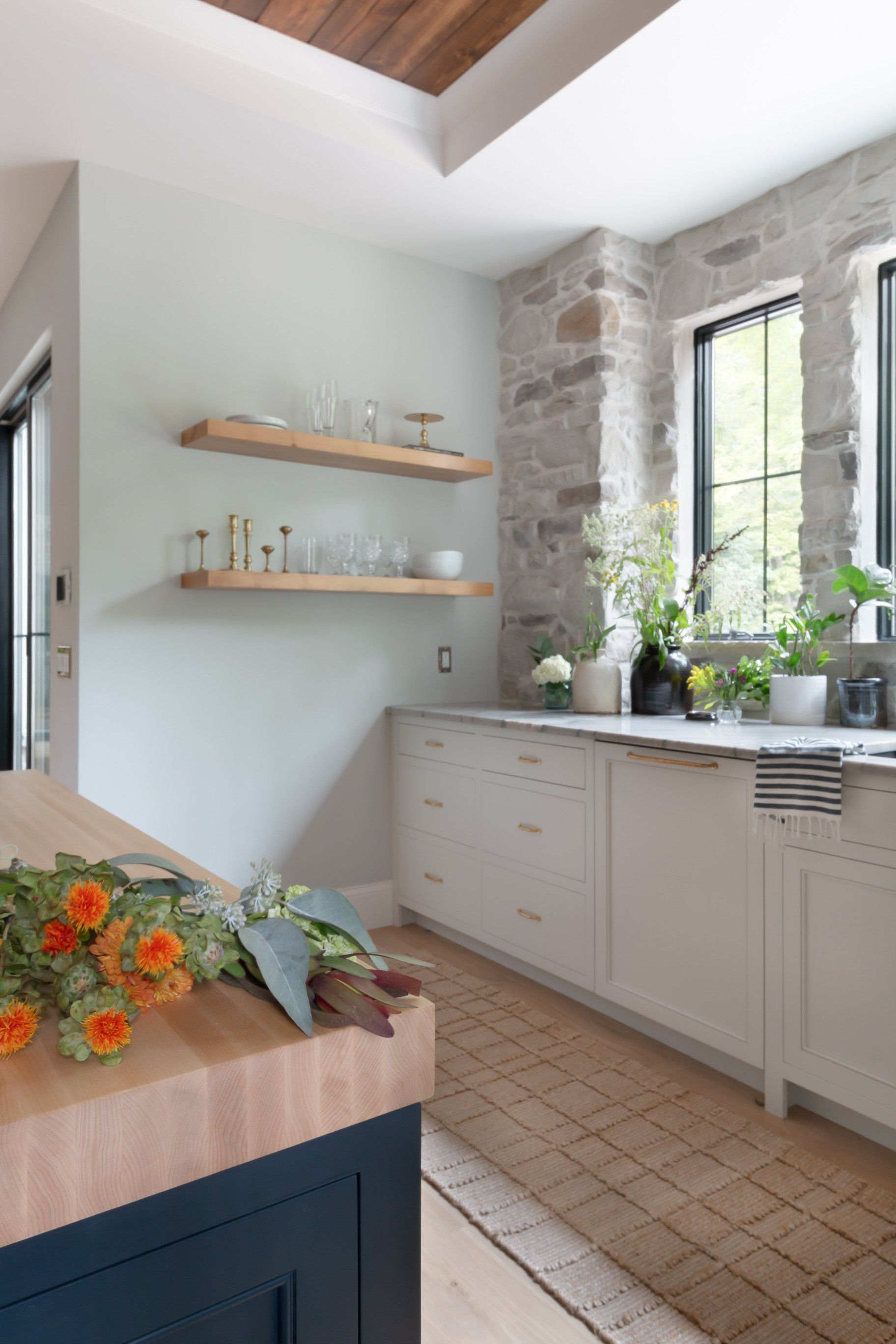 Kitchen with white cabinets