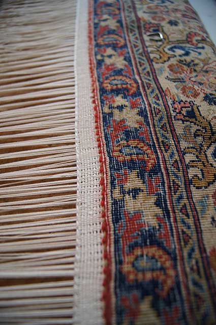 Rug Repair Oakland, CA removing fringe from oriental rug Oakland