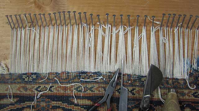 Rug Repair Berkeley, CA adding fringe to oriental rugs