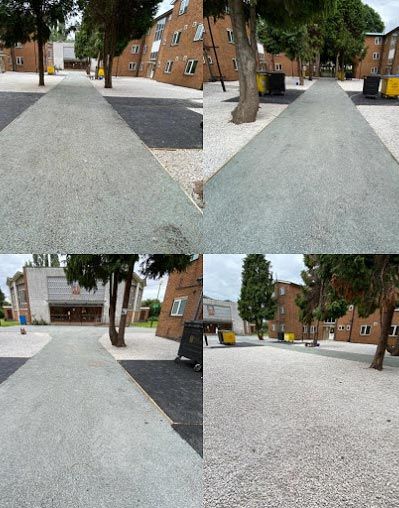 Multiple angles of a new footpath