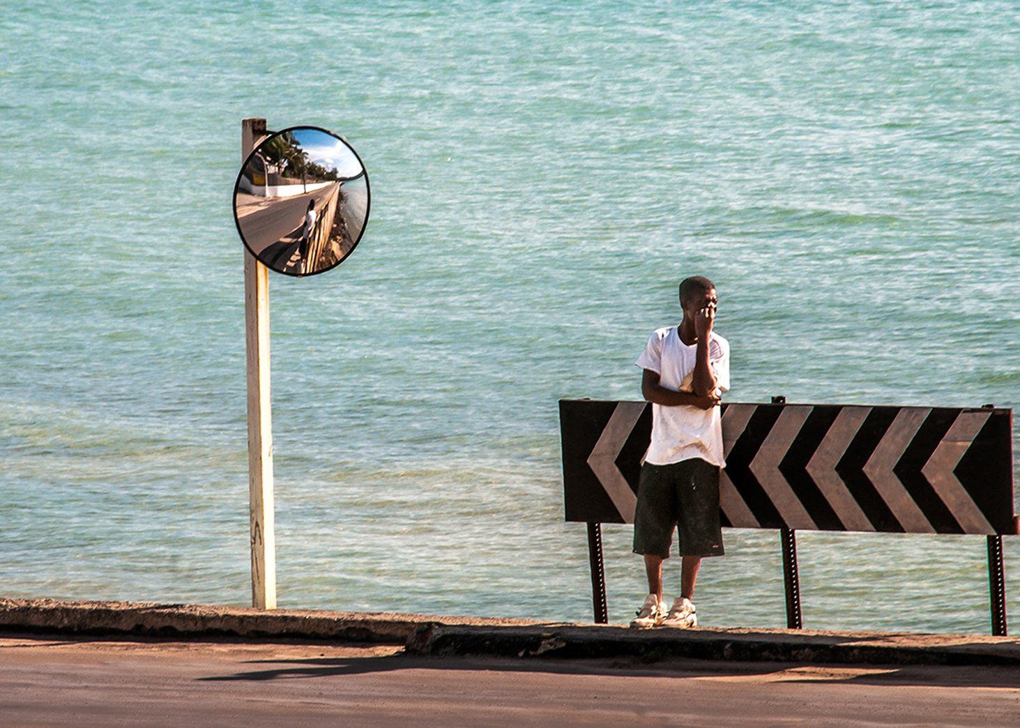 reflection in the round mirror