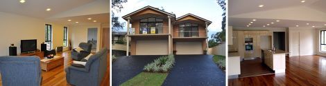Interior and exterior view of a newly built home