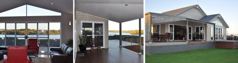 Interior and exterior view of a newly built home
