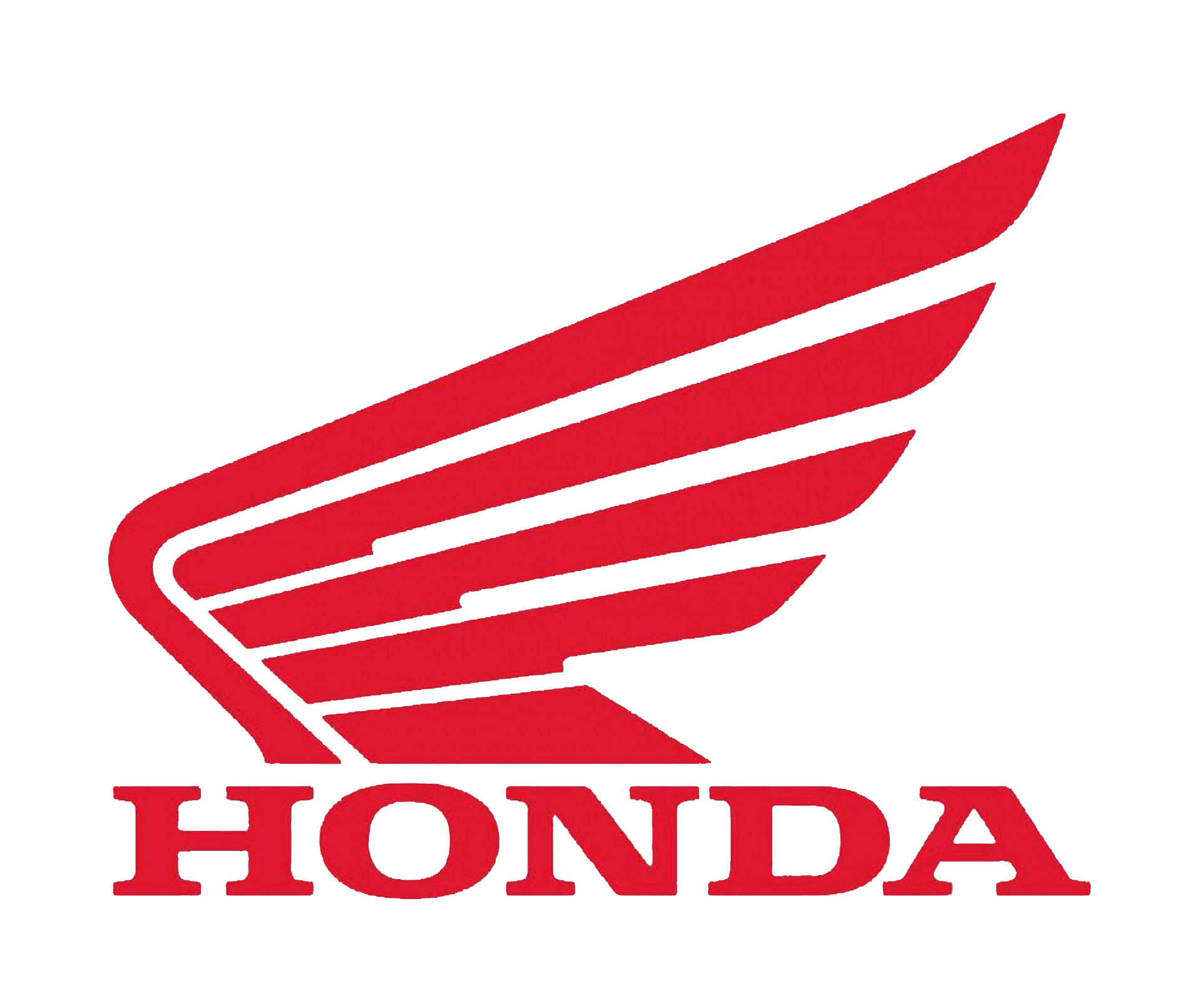 Honda logo featuring red wing emblem above bold Honda lettering.