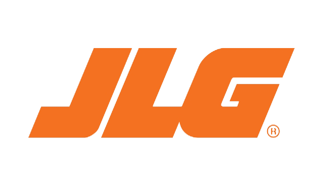 JLG logo featuring bold orange lettering for lift and access equipment brand.
