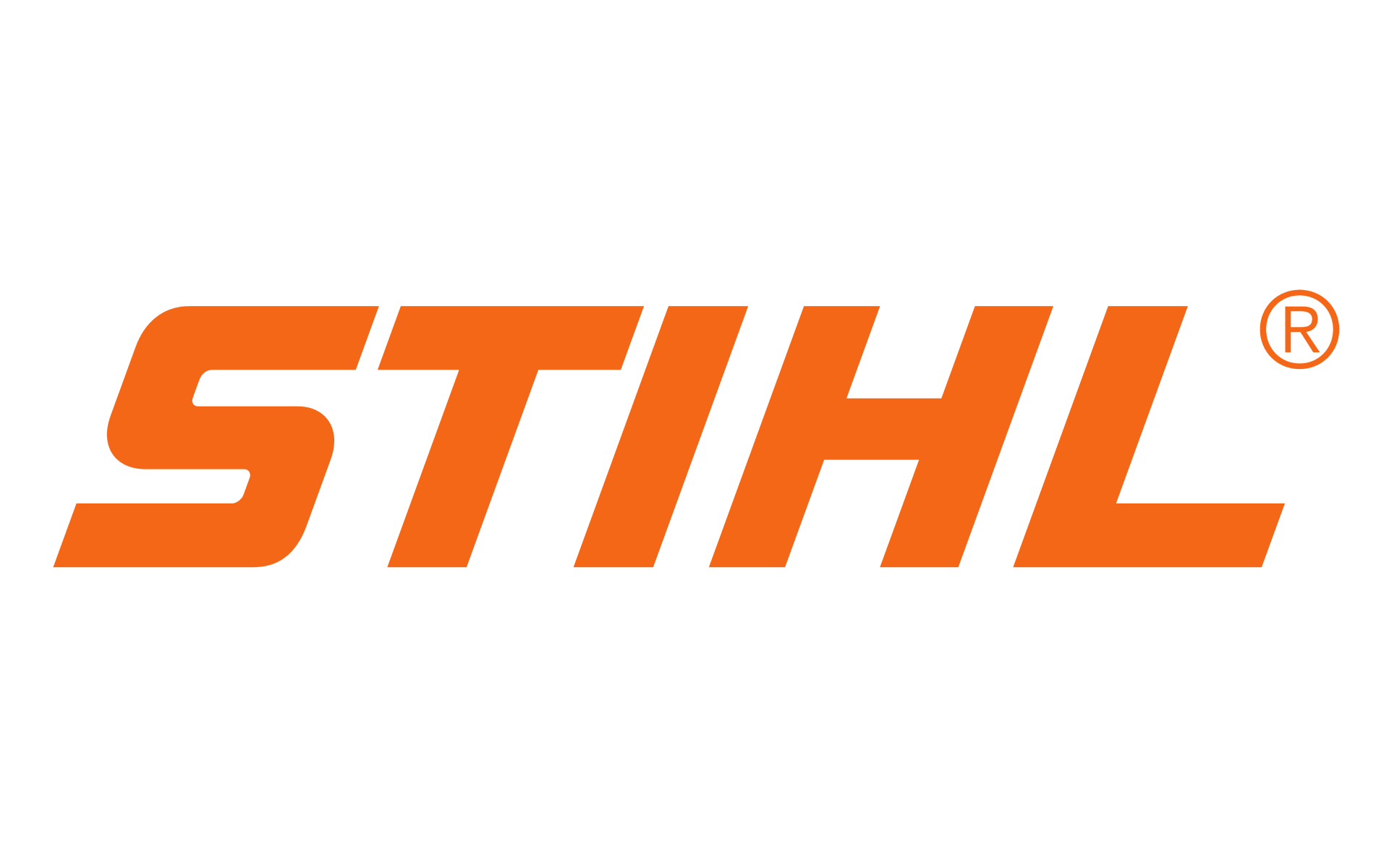 STIHL logo featuring bold orange lettering for power tools and outdoor equipment.